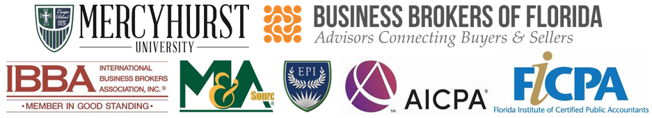 Mercyhurst University, Business Brokers of Florida, IBBA, M&A Source, EPI, AICPA, and FICPA